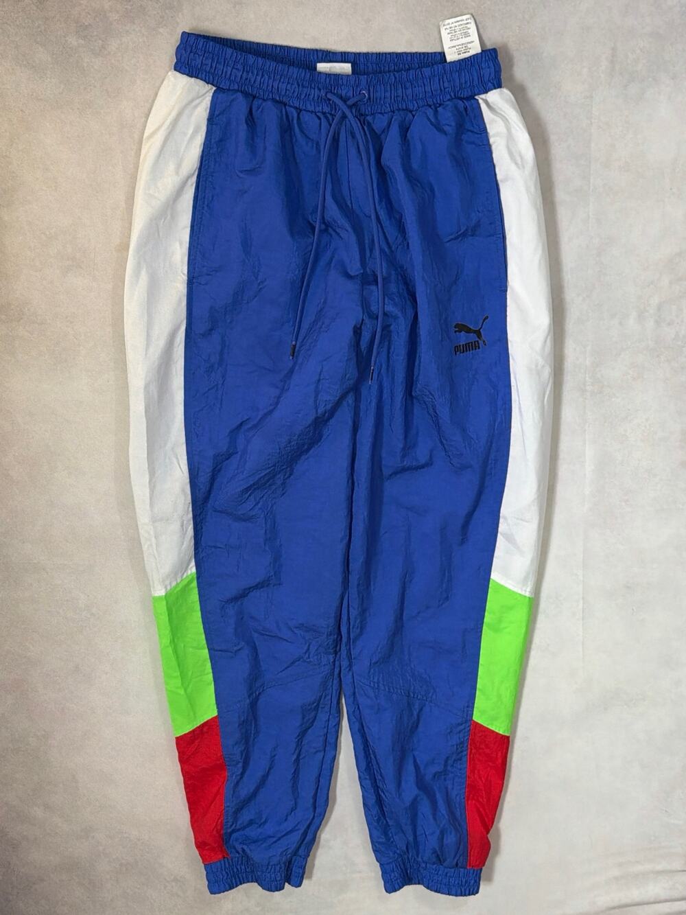 Puma Tailored For Sport Track Pants Womens Small Blue Retro Colorblock Wind 90s